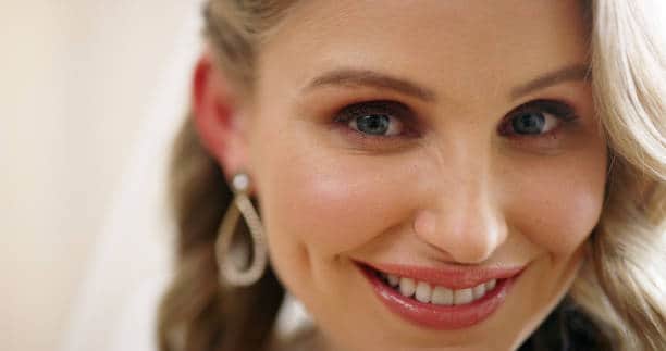 Woman after dimpleplasty surgery in Albania